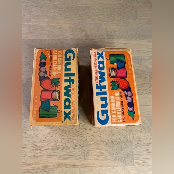 Lot Of 2 GULF‎ WAX PARAFFIN WAX FOR CANNING CANDLE MAKING & MORE IN VTG 2 Pounds - Picture 2 of 6